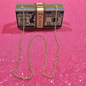Bling Money Clutch Bag (Blue)